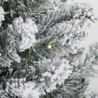 Albero di Natale Innevato con 263 Rami e Luci LED Bianche in Plastica e Metallo, Ø45x150 cm, Verde