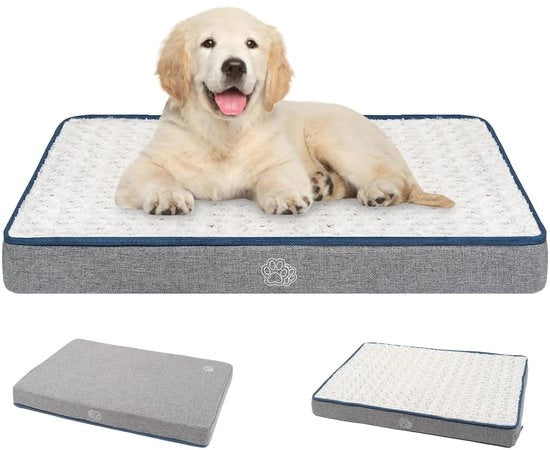 Cuscino per Cani di Medie Dimensioni Lavabile, Lettino per Cani Impermeabile per Cani di Medie Dimensioni 76x50x7.5cm, Coperchio di Legno Rimovibile per Box per Cani, Cuscino di Supporto per Cani di Medie Dimensioni con Schiuma