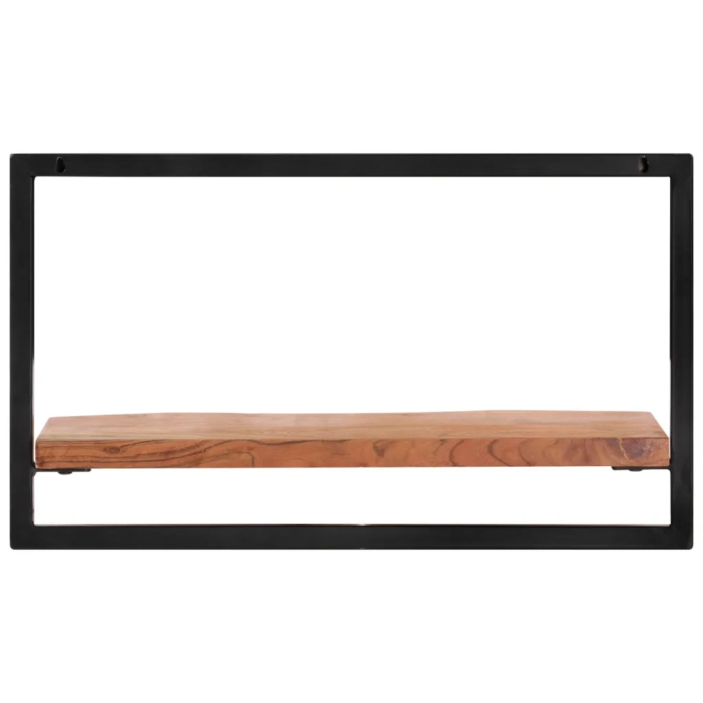 Mensole Parete 2pz 60x25x35 cm Legno Massello Acacia e Acciaio cod mxl 104549
