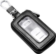 Portafoglio in pelle con chiusura a zip e gancio metallico - portafoglio universale per uomo e donna - protezione delle chiavi .