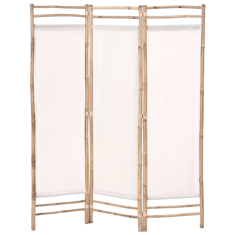 Divisorio a 3 pannelli Marrone chiaro Bambù 135 x 160 Divisorio in legno naturale Japandi Schermo organico Schermo per camera da letto