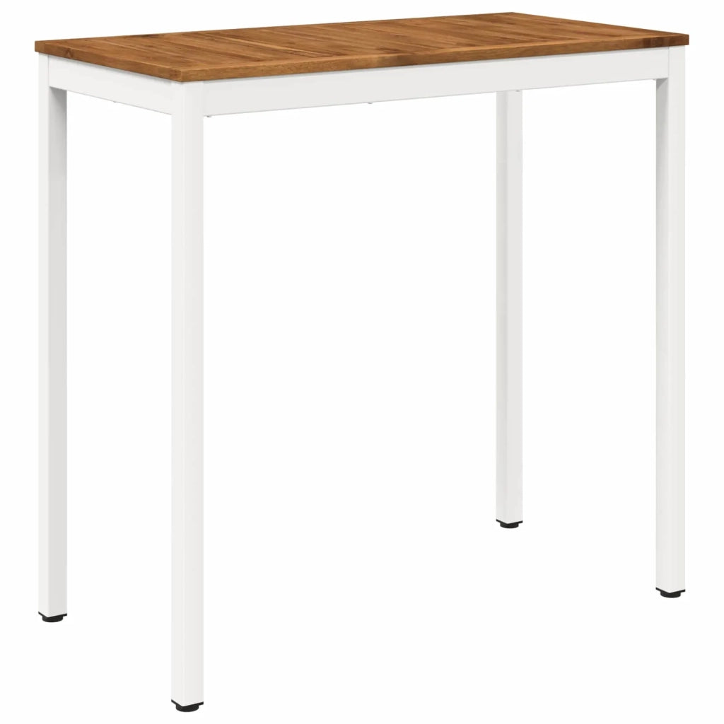 Tavolo Bar da Giardino Naturale e Bianco 108,5 x 55 x 105 cm 901341