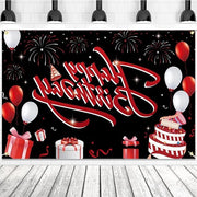Decorazione di compleanno rossa - Festa di compleanno di buon auspicio sfondo - Ideale per festa di compleanno