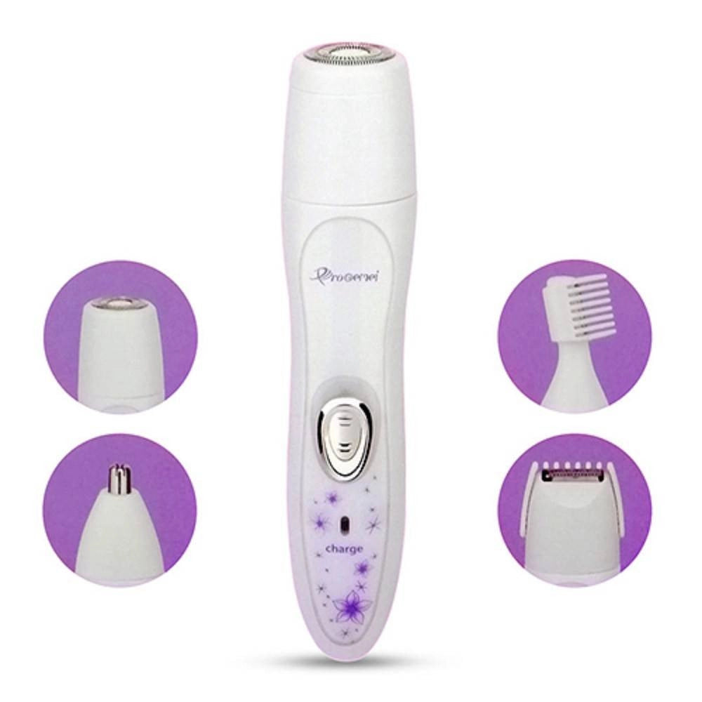 Trade Shop - Kit 4 In 1 Rasoio Rifinitore Donna Epilatore Professionale Ricaricabile Gm-3078 -
