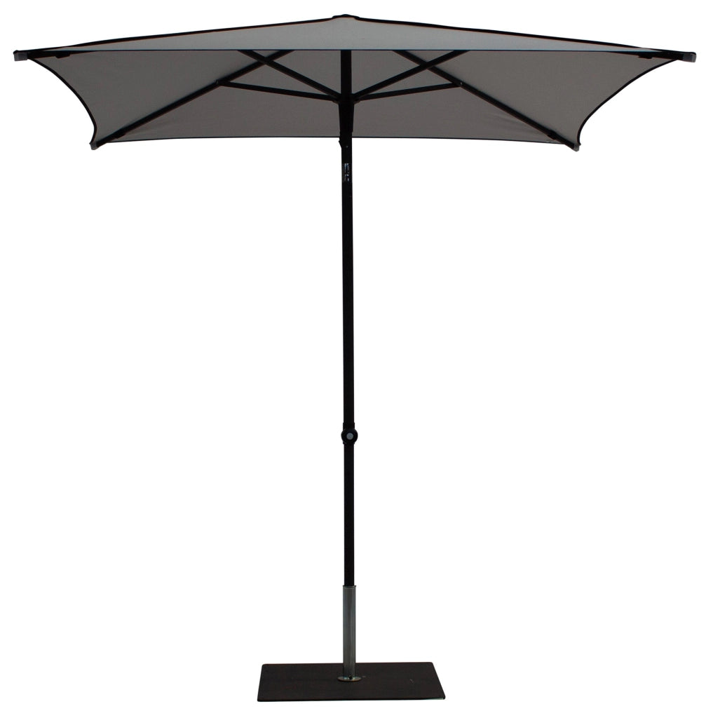 Ombrellone da Giardino 2x2 m Palo Ø38 mm in Alluminio Tessuto Dralon Acrilico Border Grigio