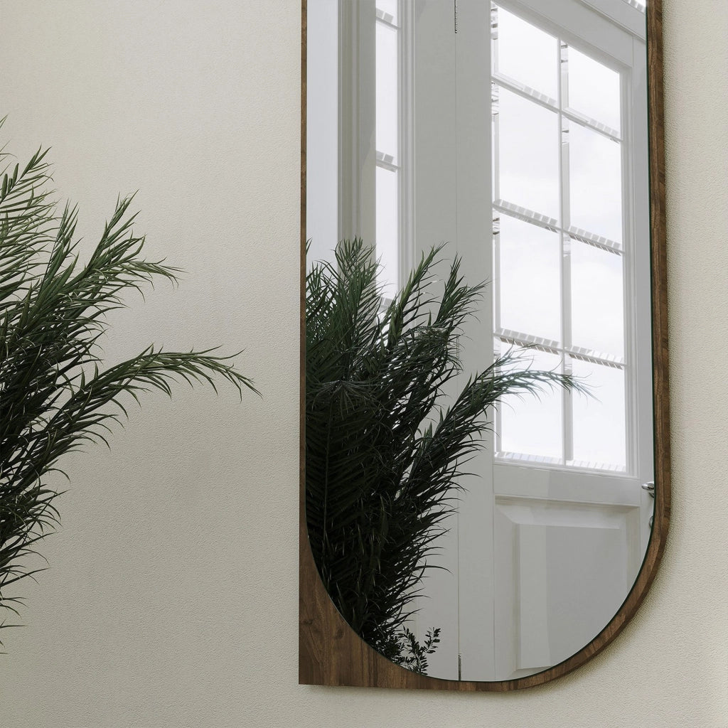Burgio, Specchio Forma Rettangolare, 52x152h cm Marrone Noce