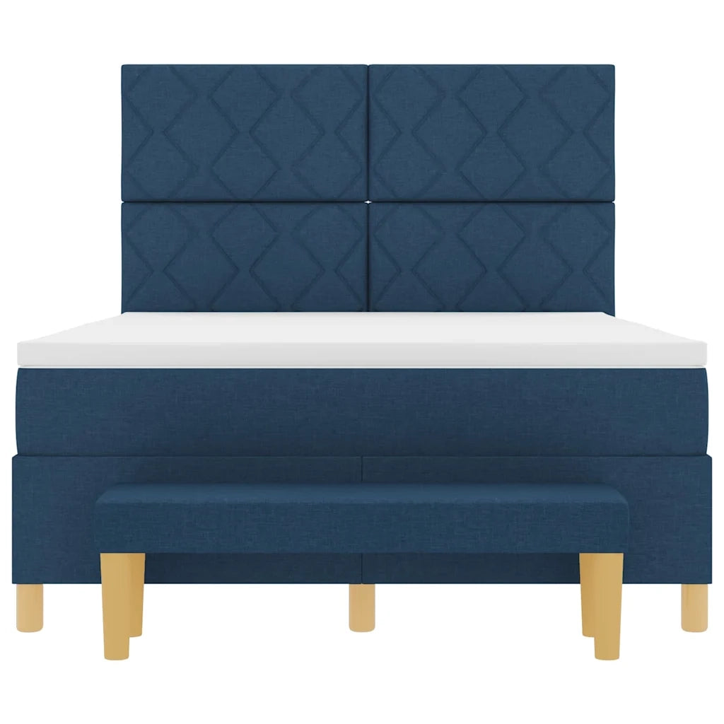 Letto a molle con materasso Blu 160 x 200 cm Tessuto 3344393