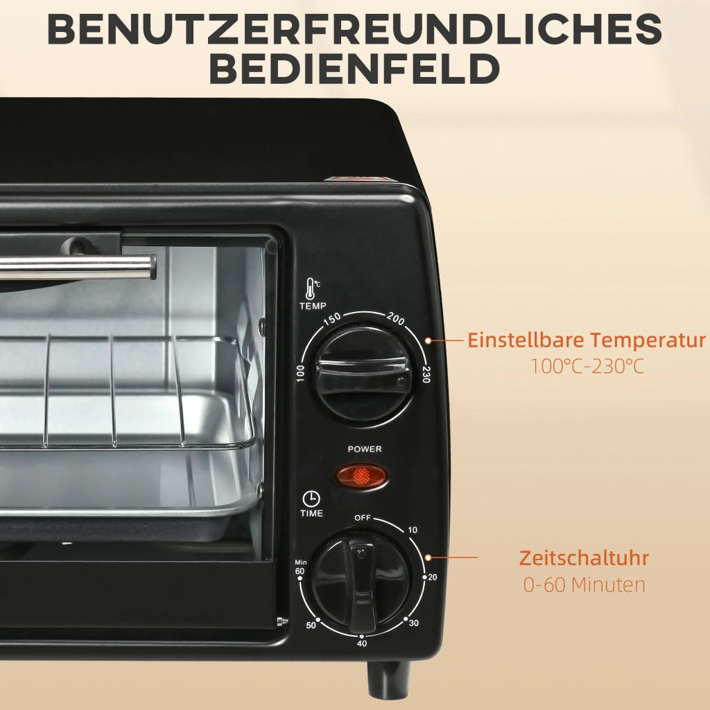 Forno a tostare mini ¨C zephmum ¨C 10L 36.5x26x22cm Nero