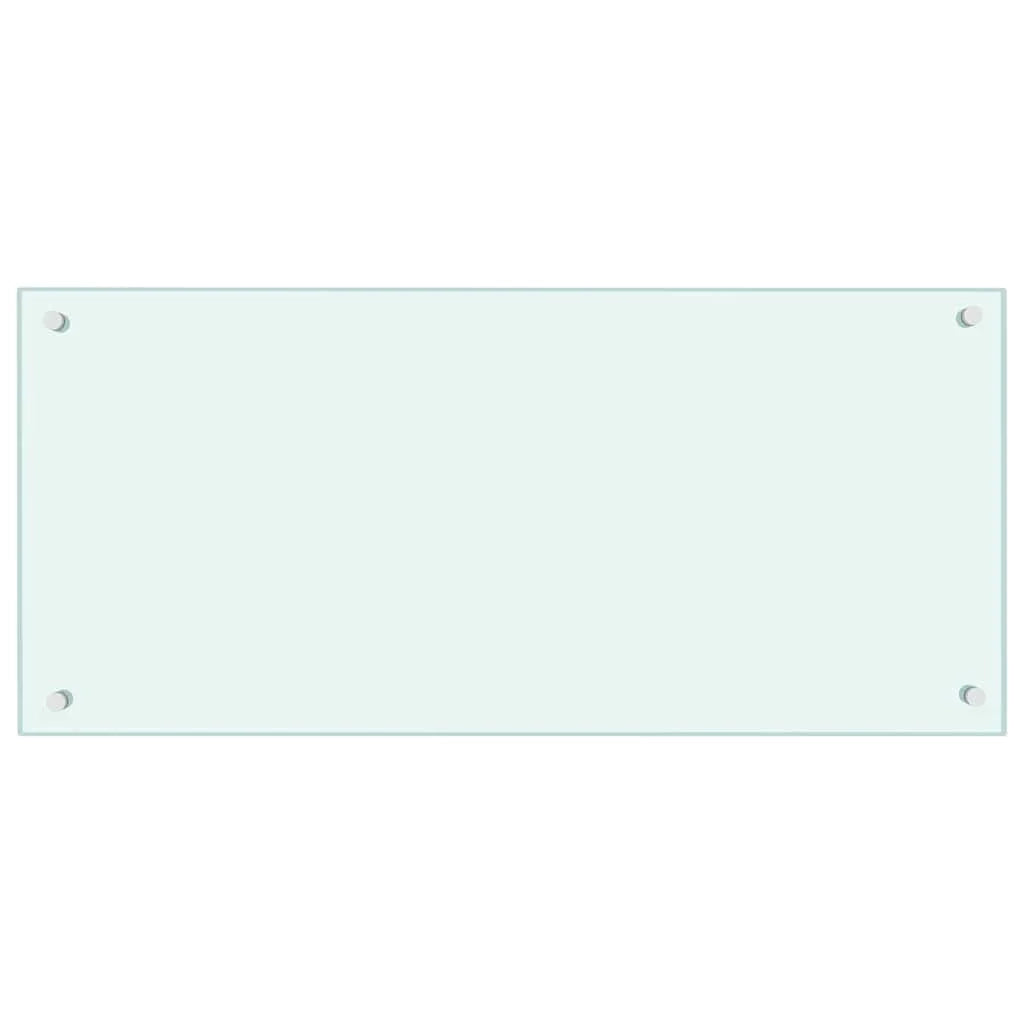 Set di 2 paraschizzi moderni per cucina 90 x 40 cm resistenti al calore eleganti in vetro temperato bianco 02_0056217