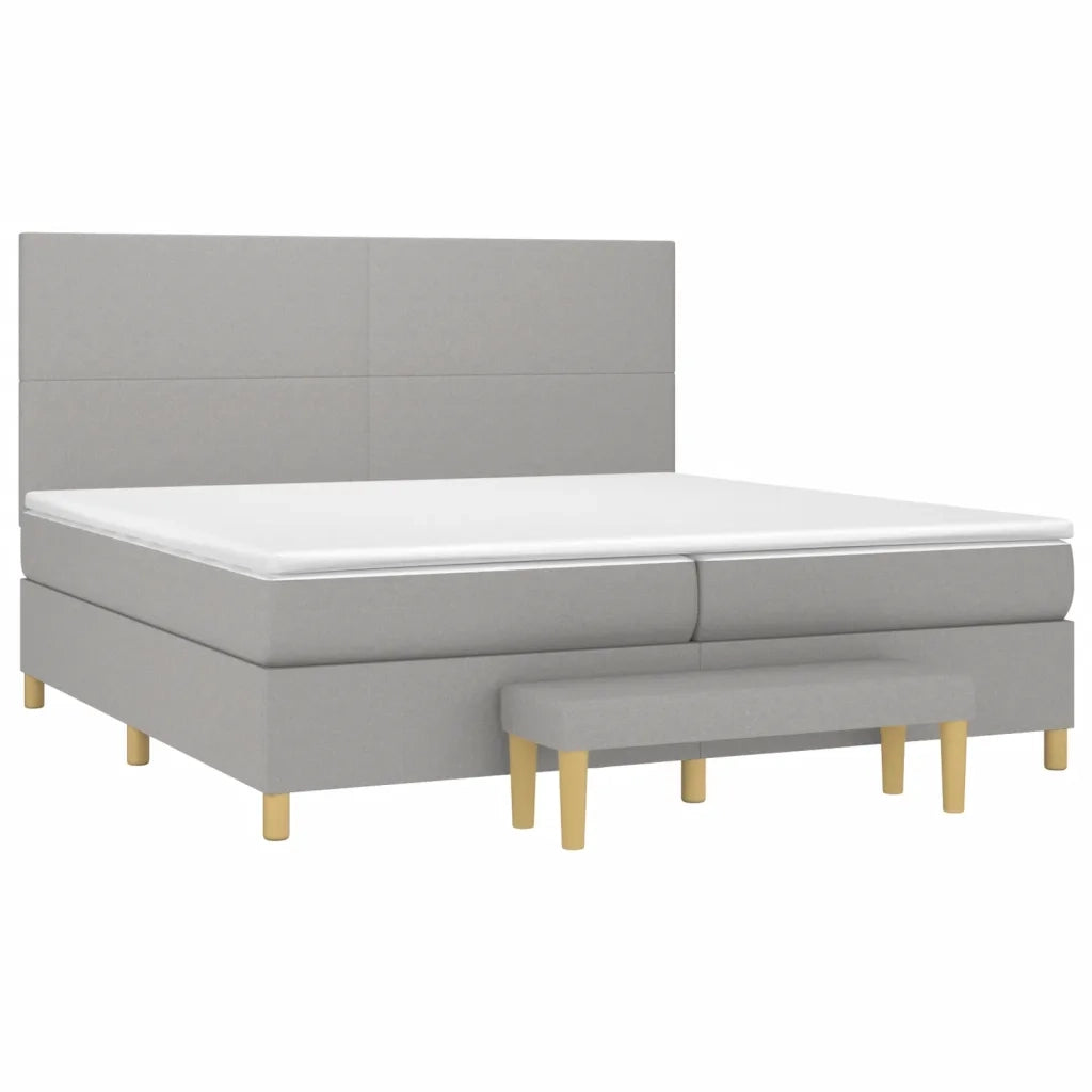 Giroletto a Molle con Materasso Grigio Chiaro 200x200cm Tessuto cod mxl 63380