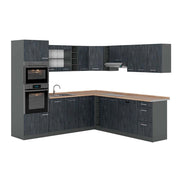Cucina angolare completa R-Line Calce nera/Antracite 247 x 237 cm PT Rovere Vicco