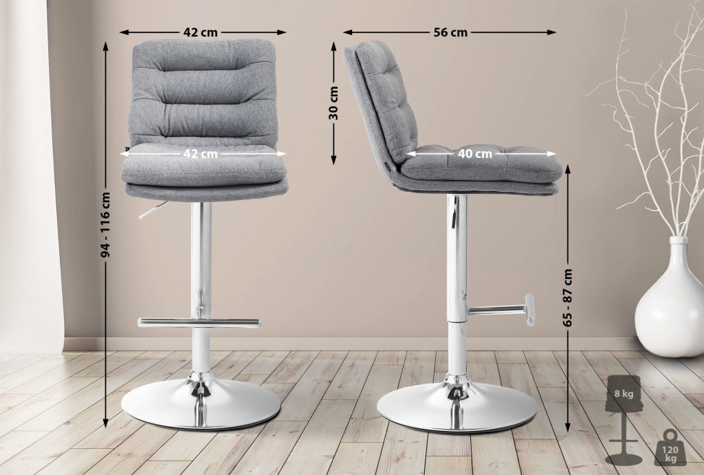 Barhocker Damar Stoff chrom