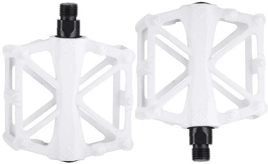 Bicicletta da corsa mountain bike a due ruote con cuscinetti in lega di alluminio ultraleggera e pedali antiscivolo - bianco