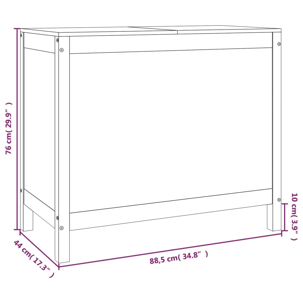 Contenitore per la biancheria color miele 88,5 x 44 x 76 cm legno di pino massiccio 02_0006185