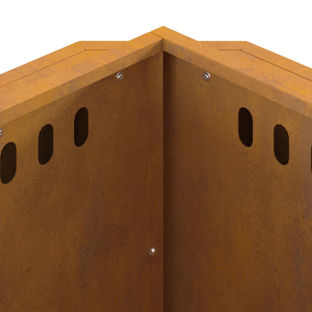 Focolare senza fumi  58x58x51 cm in Acciaio Invecchiato