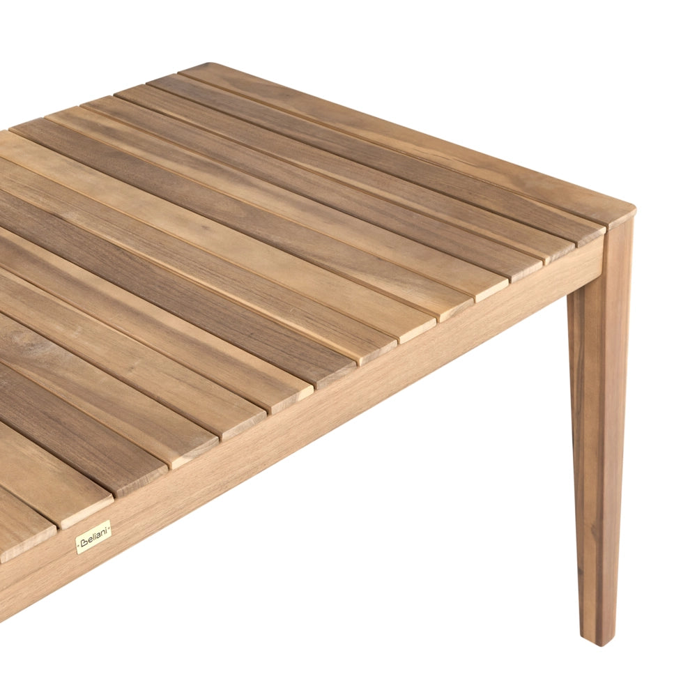Set da pranzo da giardino 2 panche e tavolo marrone chiaro in legno di acacia certificato Piano rettangolare Stile rustico Da esterno
