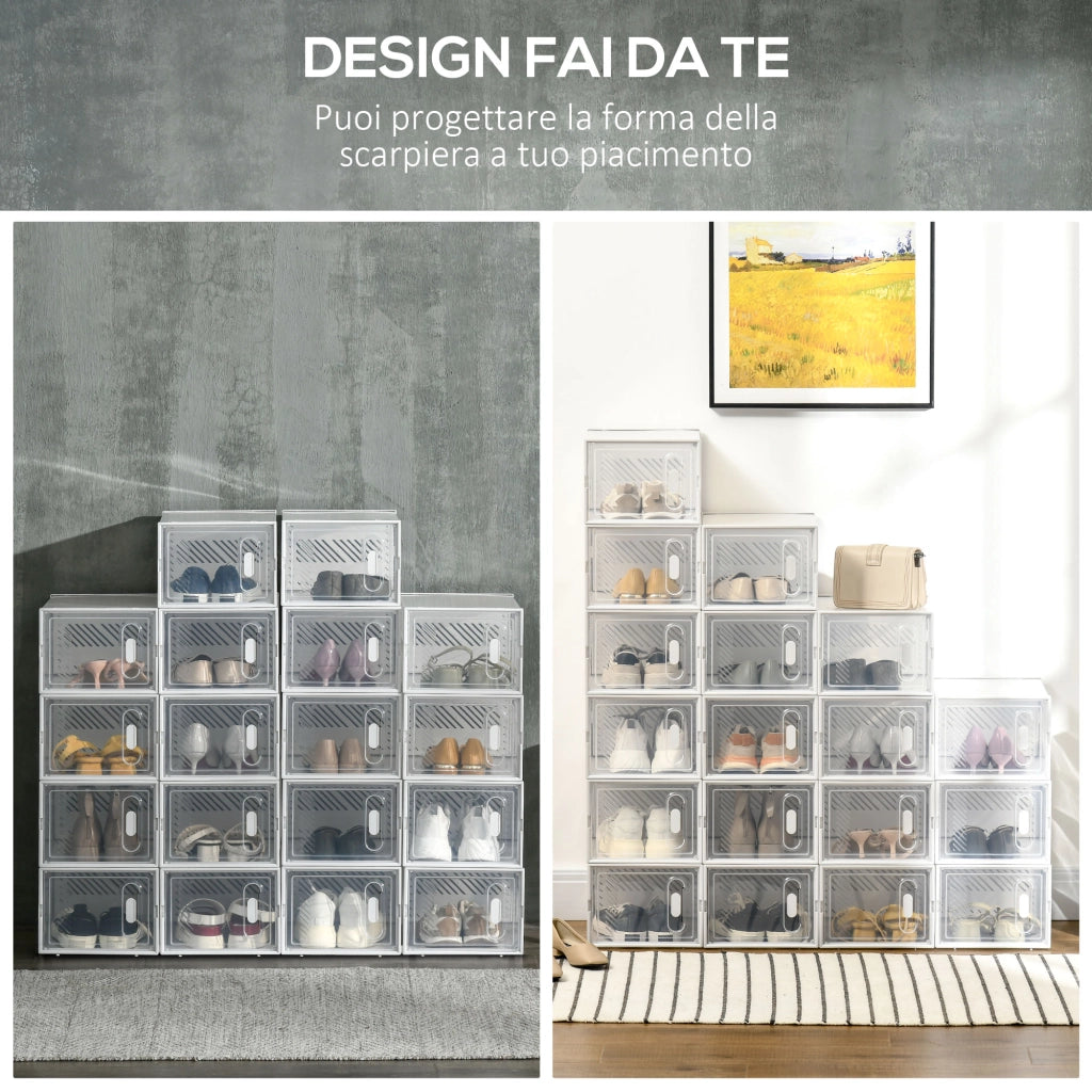 Mobile Scarpiera Rettangolare ¨C Zephmum ¨C Plastica PP 18 Box 25x35x19 cm