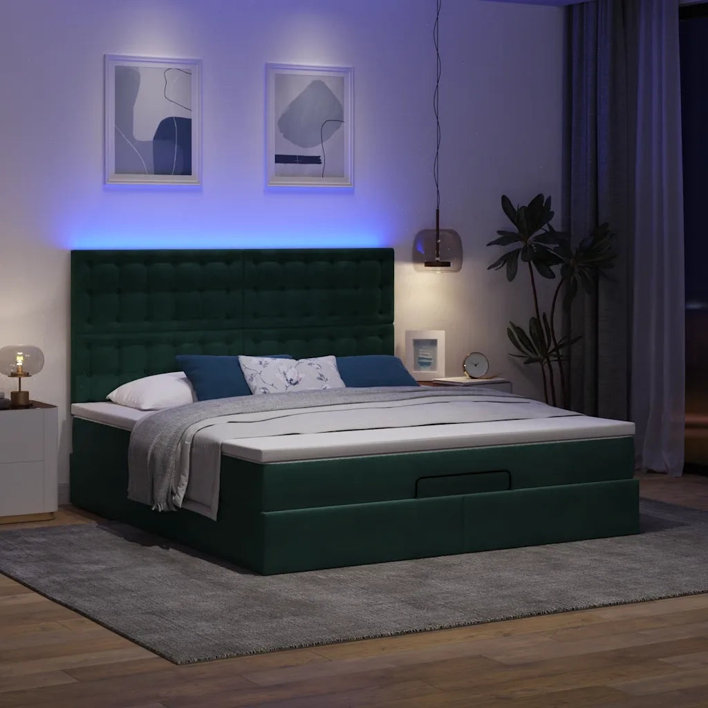 vidaXL Struttura Letto Pouf con Materassi 180x200 cm Velluto