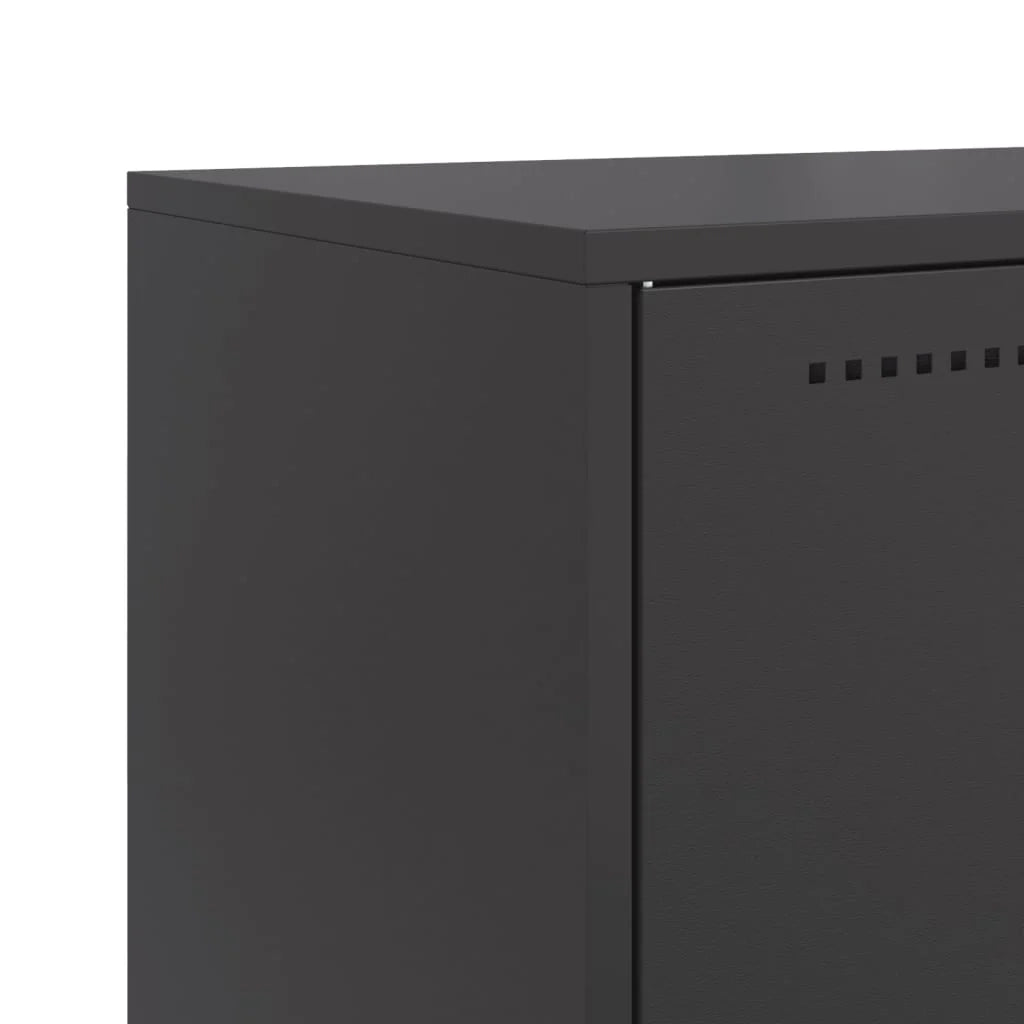 Buffet credenza cassettiera armadio mobile contenitore organizer per cucina soggiorno salotto 68,5 x 38,5 x 107 cm acciaio nero 02_0036016
