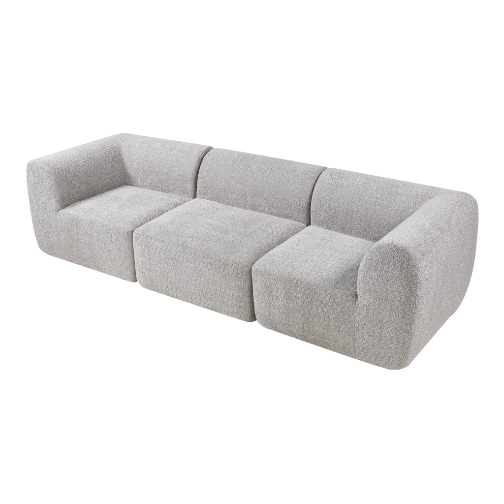 Divano Componibile a 3 Posti Divano Modulare 76x313x108 cm Serie Hurvas - Grigio [en.casa]