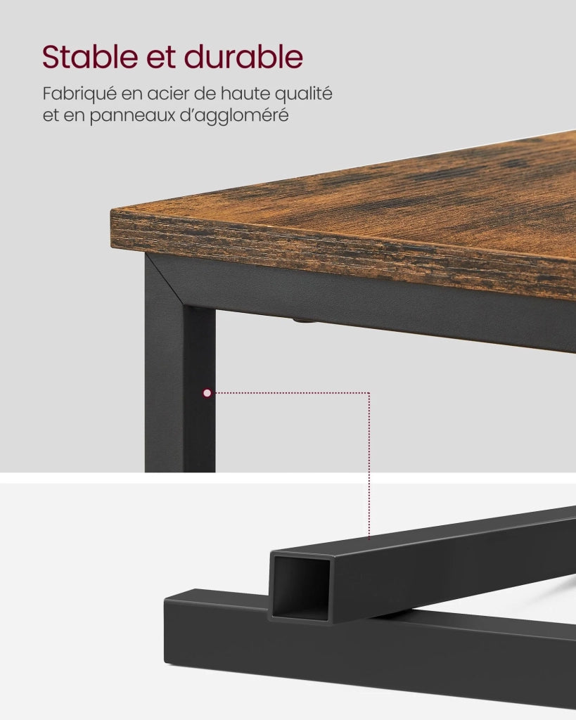 Tavolino laterale con multipresa tavolino sottile 60 x 35 x 61 cm con 2 cassetti comodino con contenitore per soggiorno/camera da letto marrone rustico e nero classico 12_0007550
