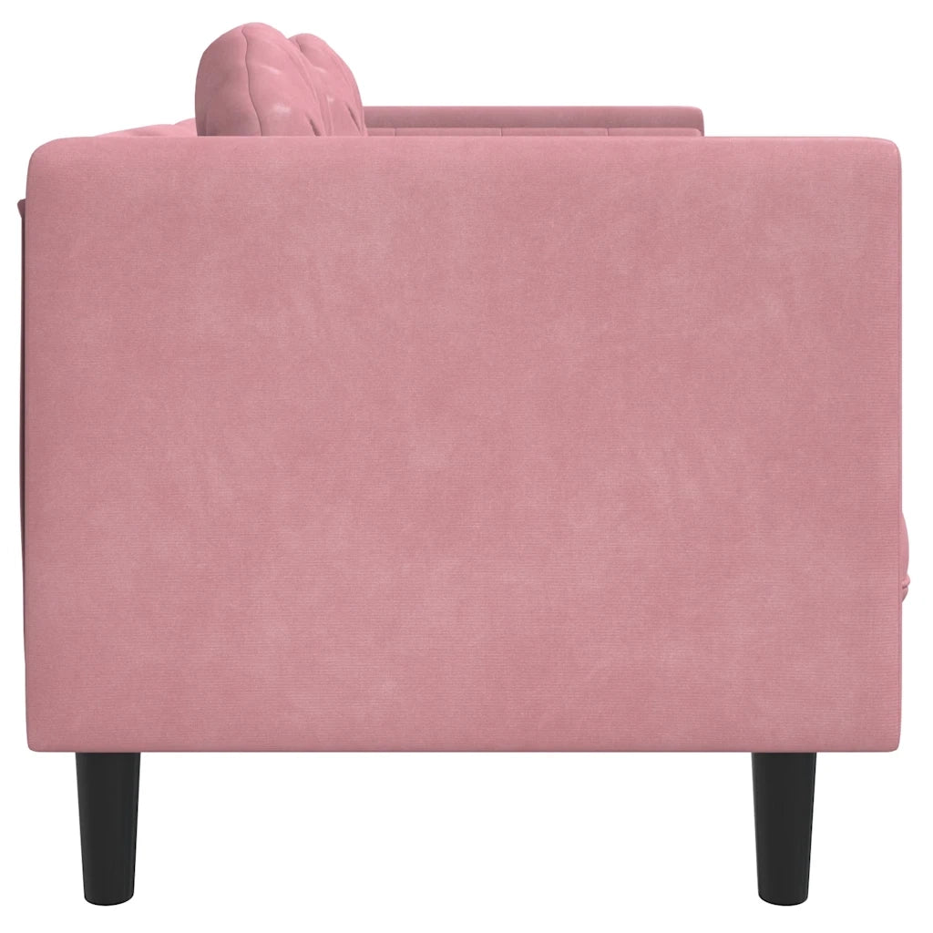 Divano | Divano da soggiorno | Sofa a 3 Posti con Cuscini Rosa in Velluto