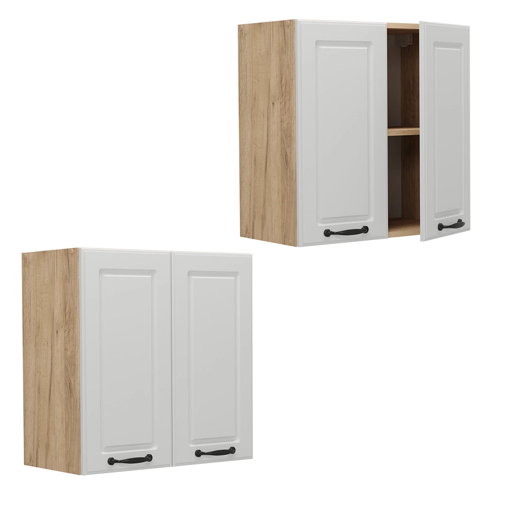 Pensile da cucina R-Line Bianco rustico/Rovere dorato 60 cm Vicco