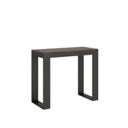 Consolle allungabile 90x40/196 cm Tecno Small Evolution telaio Antracite - Noce