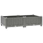 Fioriera rialzata per piante fiori terrazza giardino 80 x 40 x 23 cm polipropilene grigio 02_0039235