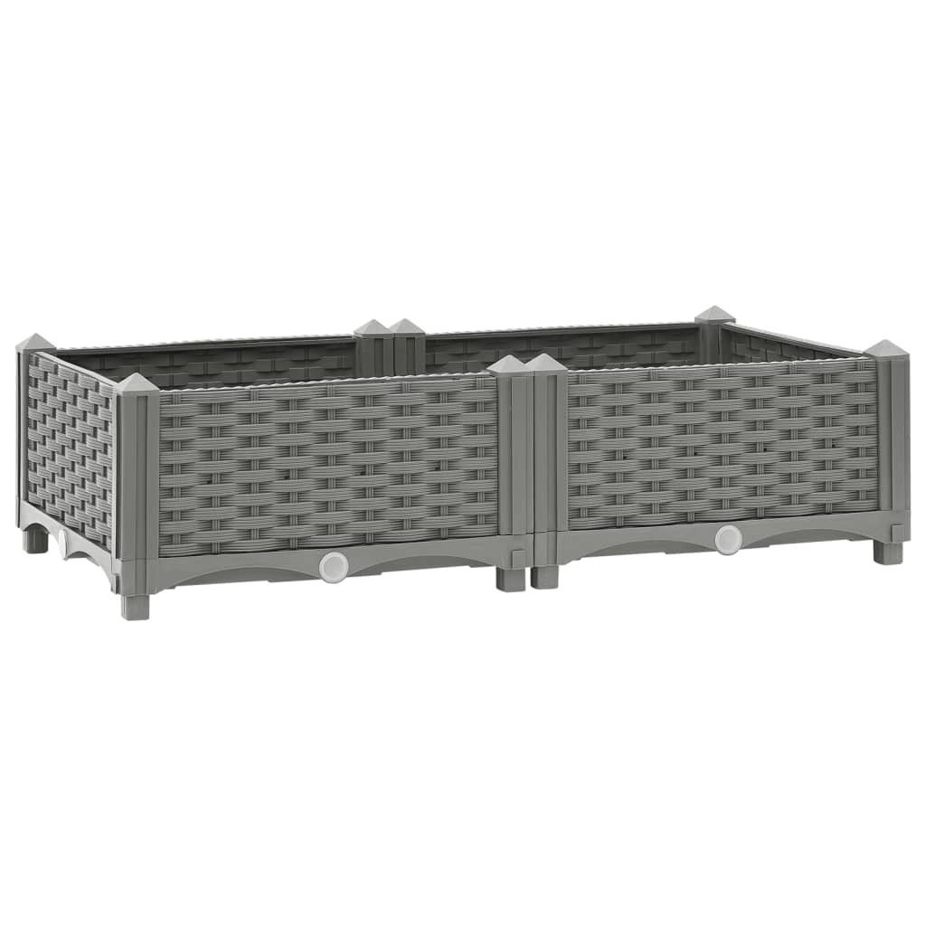 Fioriera rialzata per piante fiori terrazza giardino 80 x 40 x 23 cm polipropilene grigio 02_0039235