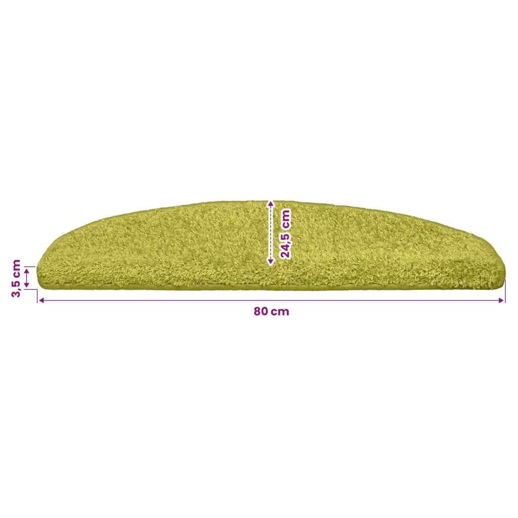 Tappetini per scale autoadesivi 15 pcs Verde 80 x 24,5 x 3,5 cm