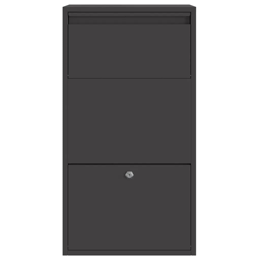 Cassetta per pacchi con porta Nero 44 x 22 x 82 cm Acciaio 874919