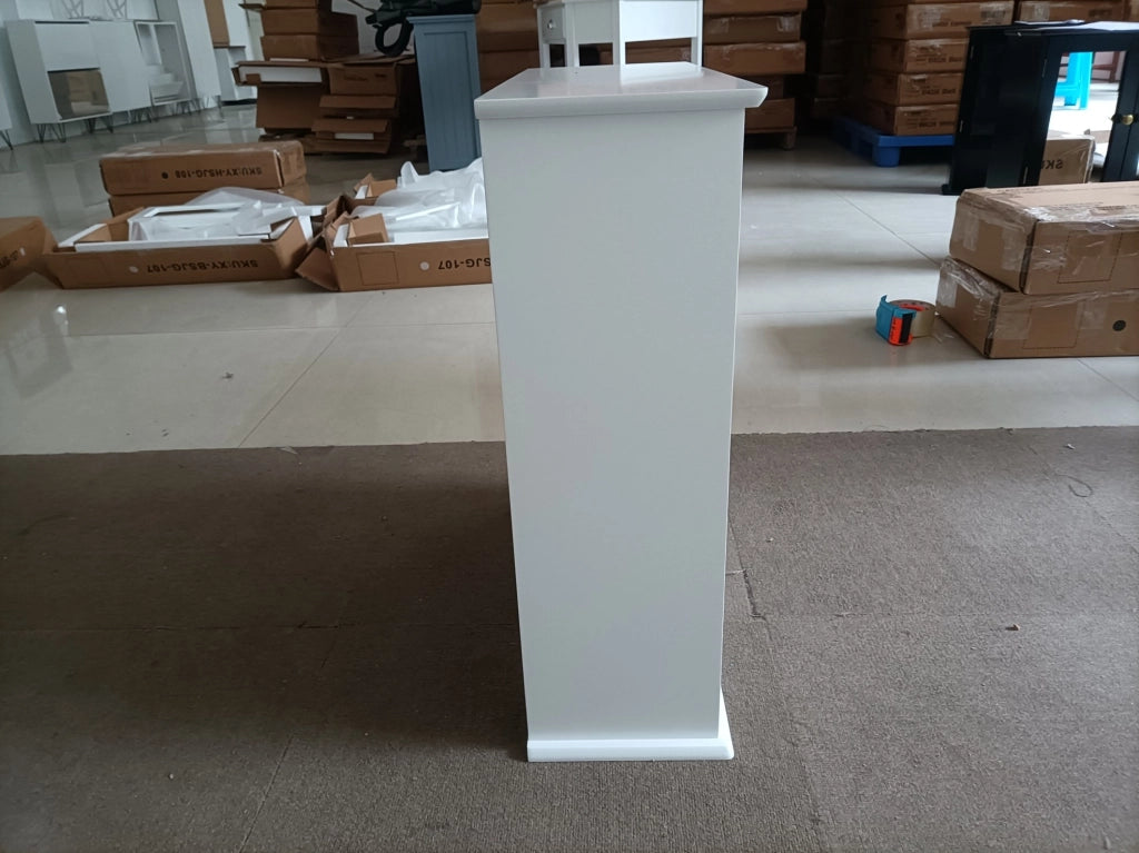 Mobile bagno sospeso bianco con specchio, scaffale regolabile e ripiani aperti 54,6x19,8x60 cm