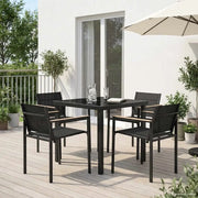 Set di Mobili da Esterno 5 pcs Nero e antracite 80 x 80 x 73 cm