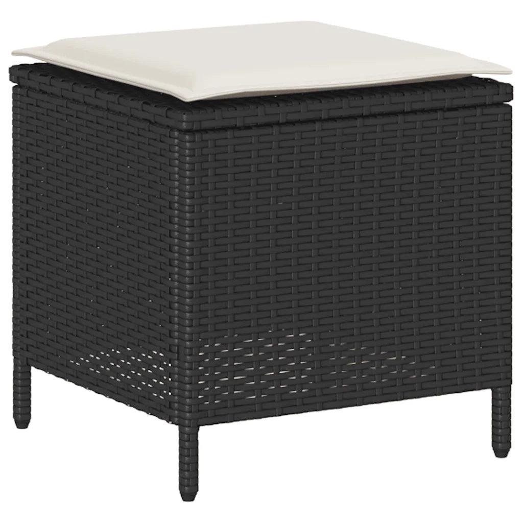 Set Divano da Giardino 6 pz con Cuscini Nero in Polyrattan 3324577