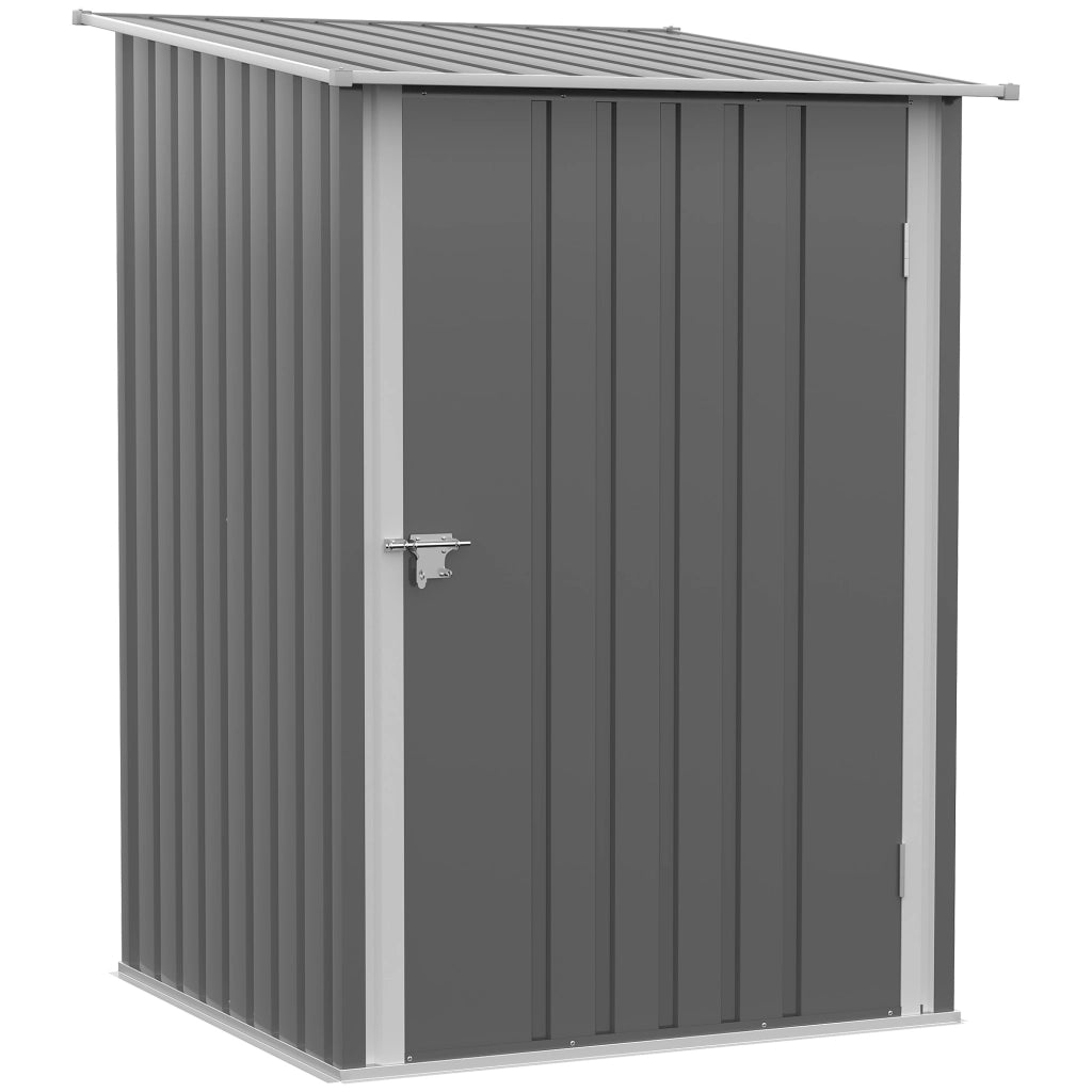 Armadio da giardino in acciaio zincato con tetto inclinato e porta chiudibile grigio 100 × 103 × 160 cm