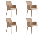 Set 4 poltrone in tessuto tortora con bordo bianco misure l.55 h.89 p.54 hs.49 (698) - Mobili 2G
