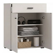 Torrice, Mobile da Ingresso un Cassetto, 77x35x98h cm Bianco Crema