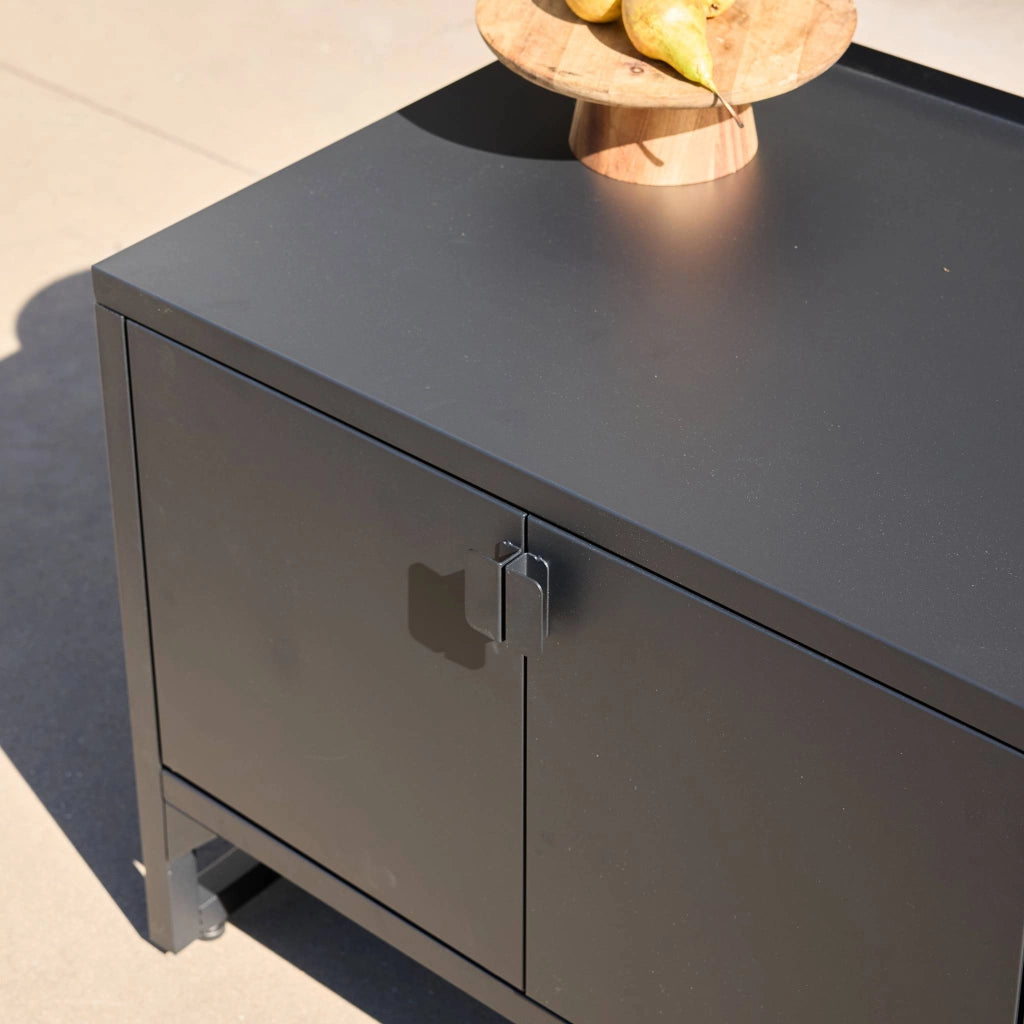Cucina esterna in acciaio con 2 ante, 80cm, nero