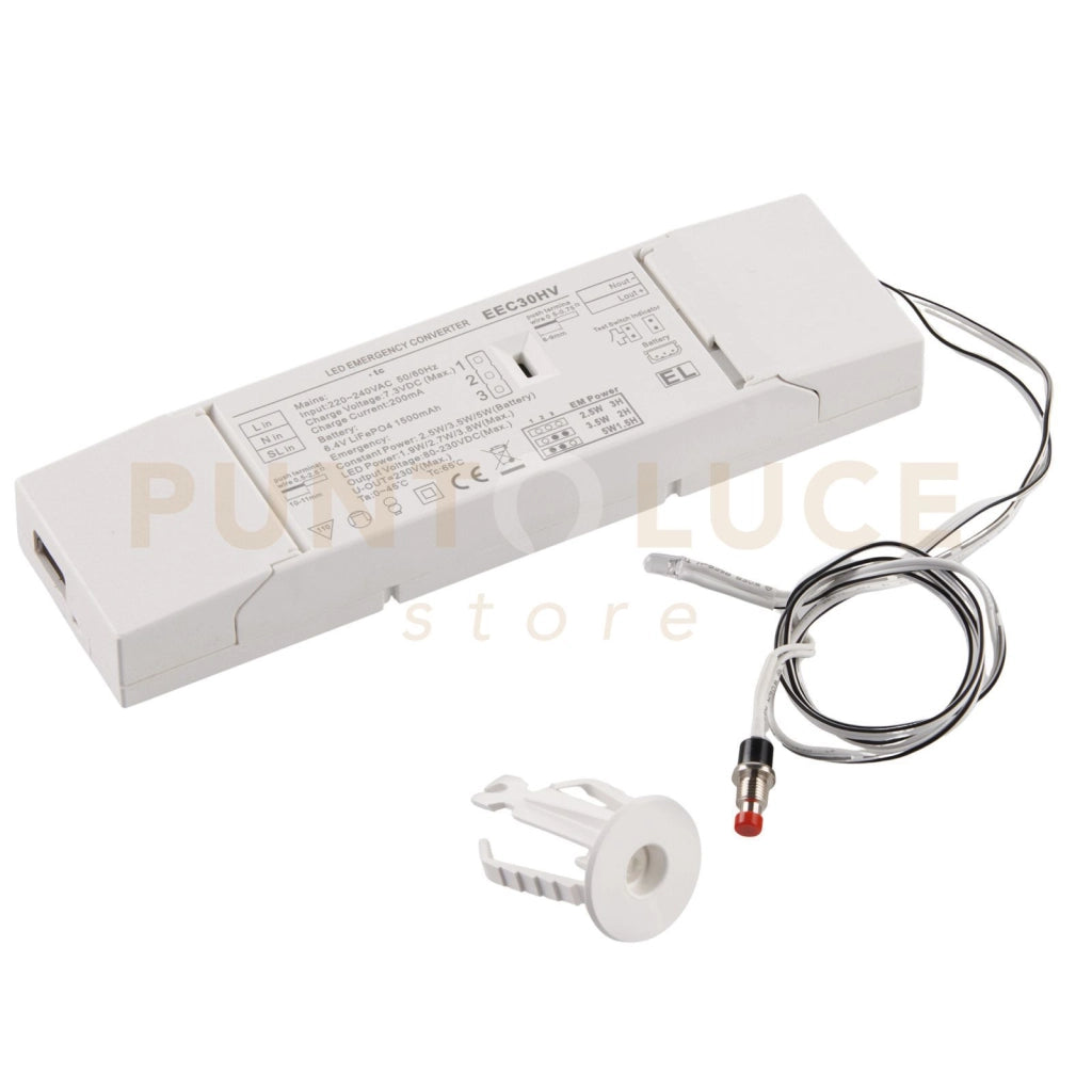 I-DRIVER-HELP-HV DRIVER DI EMERGENZA 230V DC 2.5W 3H, 3.5W 2H, 5W 1.5H 16X3,8X2,8CM