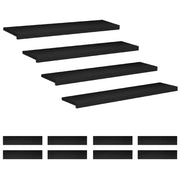 Tappeti per scale 12 pz 110 x 30 x 2 cm Nero 3446398