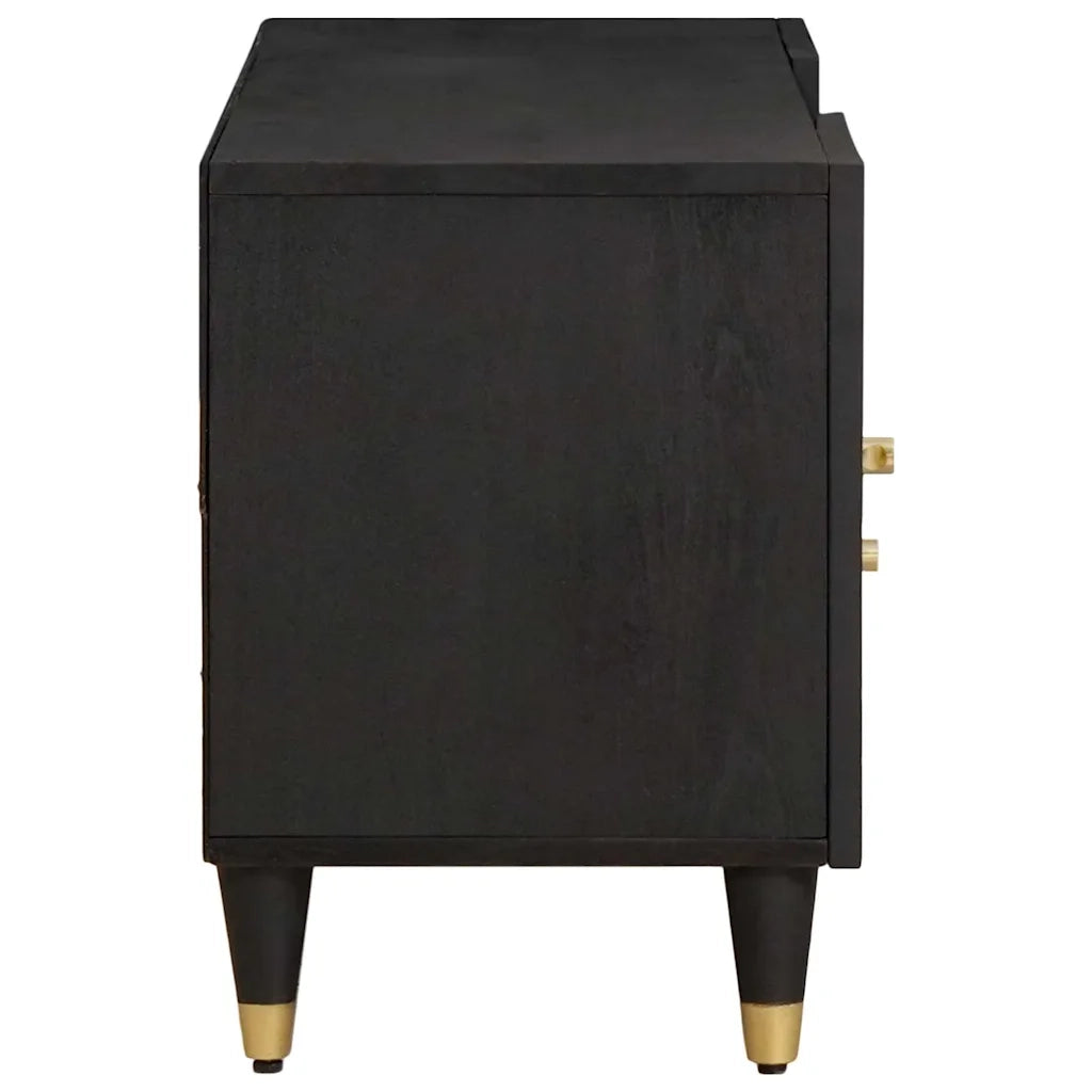 Mobile TV Nero 105 x 33 x 46 cm Legno di mango massello 4018822