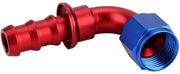 Fitting di accoppiamento 90° per tubi - Fissaggio CNC su T6160 alluminio - Fissaggio a spinta/torsione - Finestra anodizzata - Maschio - Per tubo di carburante/olio - Fitting di accoppiamento per tubi