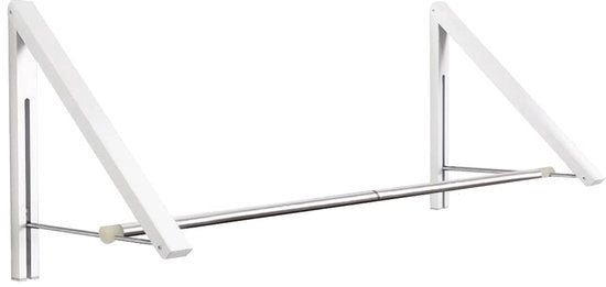 Hanger per abbigliamento pieghevole da appendere al muro con 2 rack in alluminio, spazio risparmiato, opaco, pieghevole
