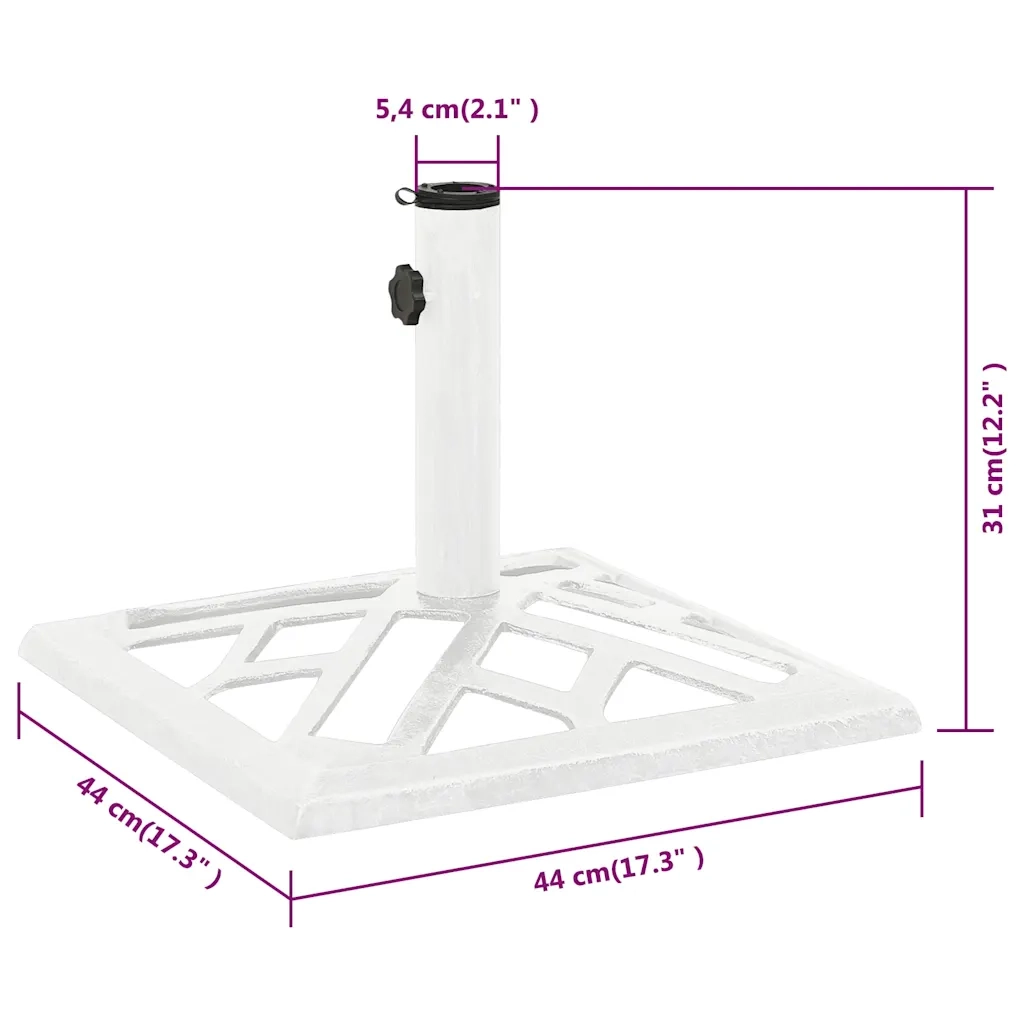 Base per Ombrellone Bianca 44x44x31 cm in Ghisa 317761