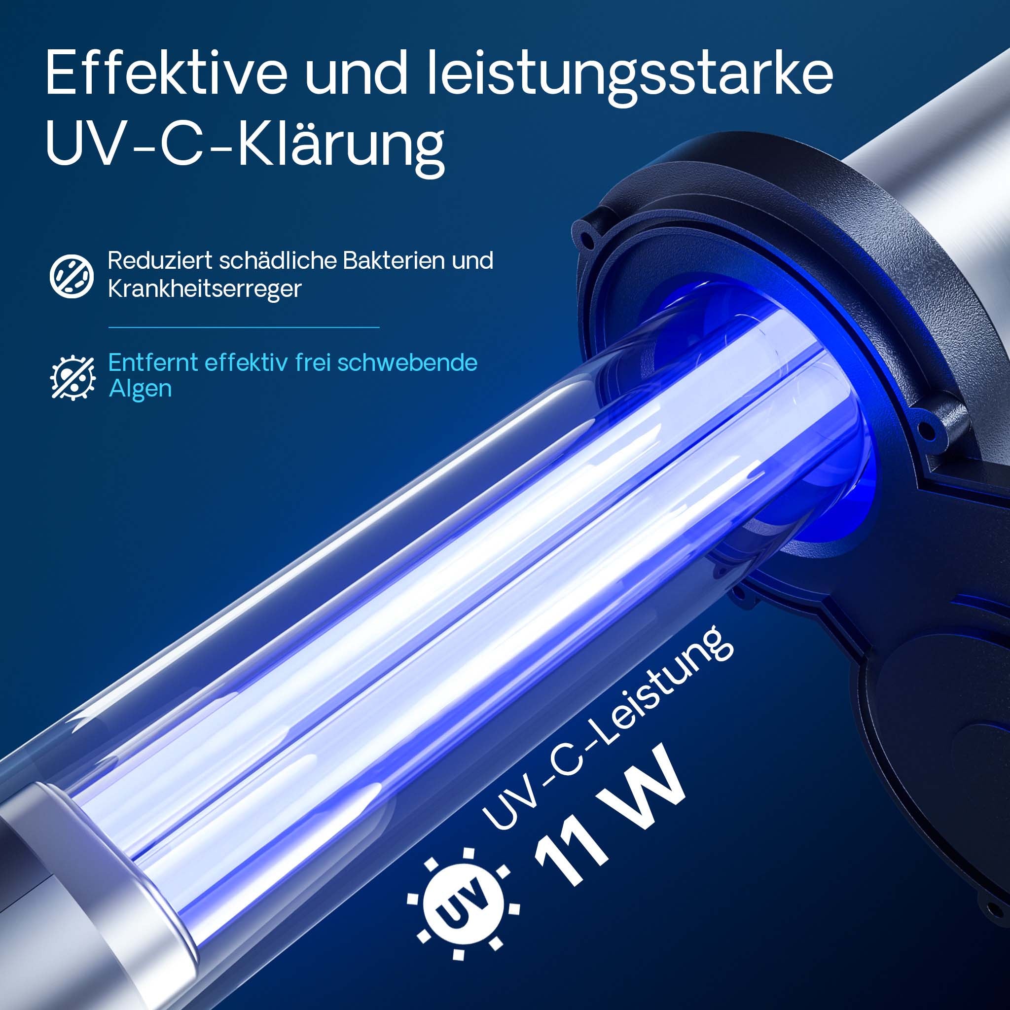 CPA-2500 Filtro a pressione per laghetto con UVC da 11 W Per laghetti fino a 6000 litri