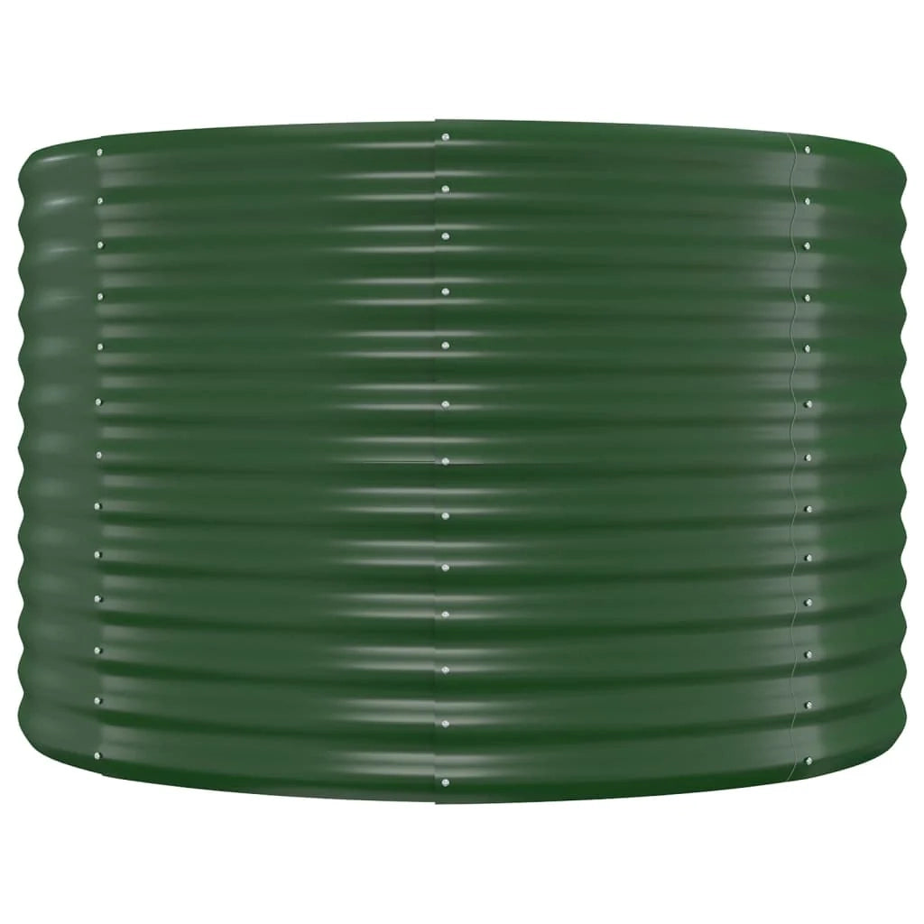 Fioriera rialzata per piante e fiori adatta per terrazze e giardini acciaio verniciato a polvere 249 x 100 x 68 cm verde 02_0039613