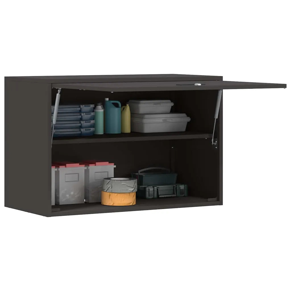 Armadio a muro per garage Nero 80 x 40 x 53 cm