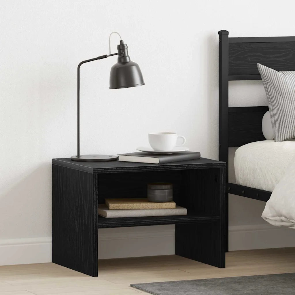 Set di 2 Comodini | Armadio da Notte | Mobiletto da notte Rovere nero 40 x 40 x 30 cm
