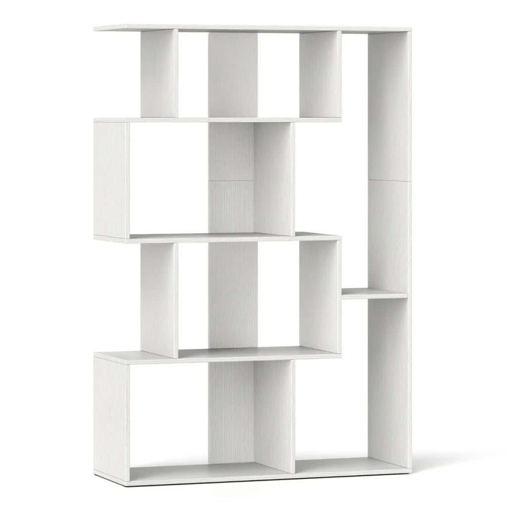 Libreria a 4 ripiani 80 x 30 x 119 cm con maggiore sicurezza e design moderno in legno bianco 20_0010691